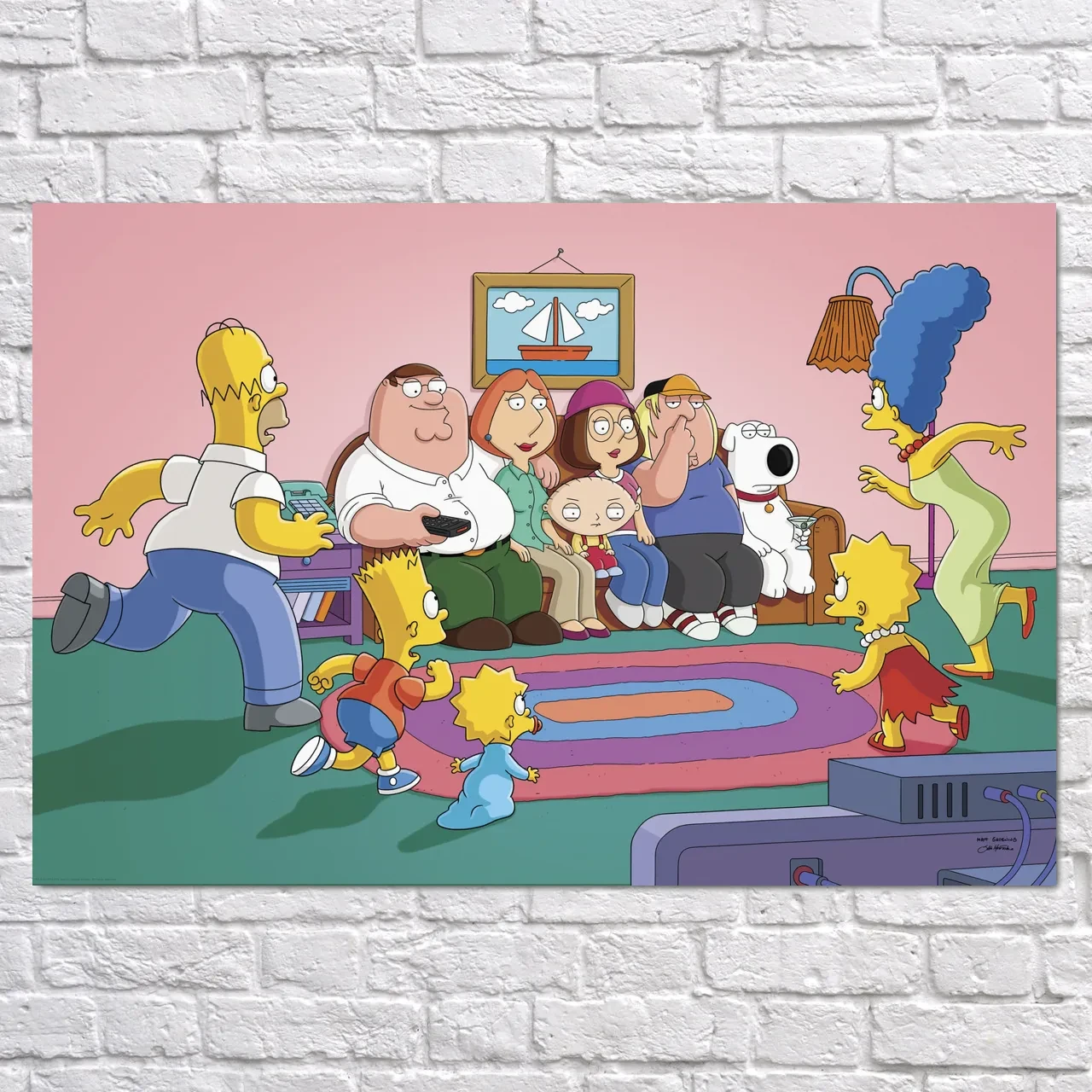 Плакат "Сімпсони та Гріффіни, Simpsons, Family Guy", 40×60см