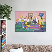 Плакат "Сімпсони та Гріффіни, Simpsons, Family Guy", 40×60см, фото 2