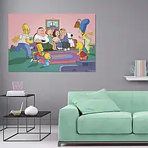 Плакат "Сімпсони та Гріффіни, Simpsons, Family Guy", 40×60см, фото 2