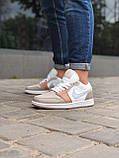 Nike Air Jordan Retro 1 Low Beige White, фото 3