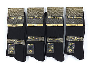 Чоловічі високі махрові шкарпетки Pier Esse, з зарахом однотонні, розмір 40-44, 6 пар/уп. чорні