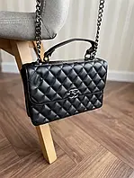 Chanel Black Silver 26/17/7 хорошее качество женские сумочки и клатчи хорошее качество