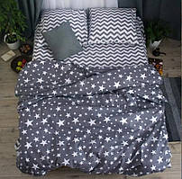 Комплект постільної білизни "Квазар" Бязь Голд з принтом зірки, сімейний