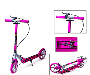Scooter 470 Pink міський двоколісний самокат складаний з ручним гальмом для дівчаток (рожевий), фото 3