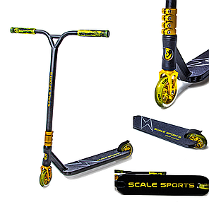 Scale Sports Adrenaline трюковий самокат для дітей від 7 років с системой HIC Золотого кольору, фото 2