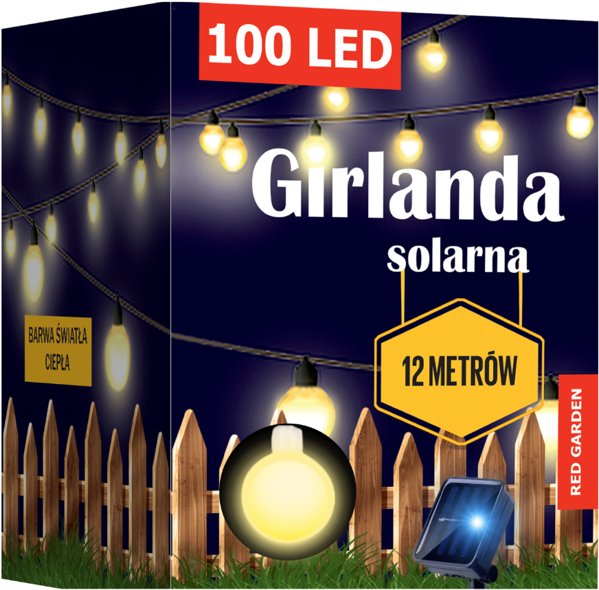 Гірлянда Red Garden 1200 см на сонячних батареях, фото 1
