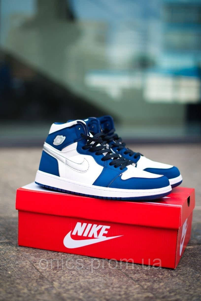Nike Air Jordan 1 Retro Mid Blue White 1 хорошее качество кроссовки и кеды хорошее качество Размер 44 - фото 6 - id-p1946639617