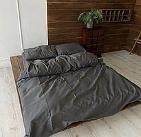 Комплект постільної білизни Бязь Однотонка сіра Полуторний