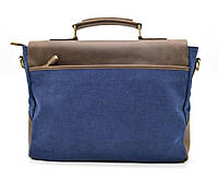 Мужская сумка-портфель кожа+парусина RK-3960-4lx от украинского бренда TARWA хорошее качество