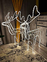 Новогодний олень светящийся, Новогодние игрушки и украшения, Светодиодная новогодняя фигура олень 95 см