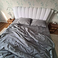 Комплект постільної білизни Страйп сатин Темно сірий, сімейний