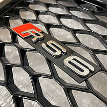 Решітка радіатора AUDI (Ауді) A6 С6 (2004-2011) Чорний глянець рамка, сітка та логотип, стиль RS6, фото 4