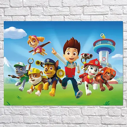 Плакат "Щенячий патруль, Paw Patrol", 43×60см, фото 2