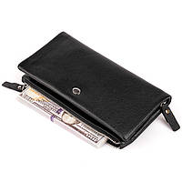 Кошелек-клатч из кожи с карманом для мобильного ST Leather 19310 Черный хорошее качество