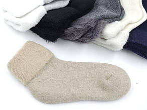 Жіночі шкарпетки Kardesler зимові ультратеплі з відворотом, з вовна/махра ароматизовані. Розмір 36-40, 6 пар/уп. темне асорті
