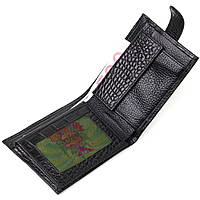 Модный бумажник для мужчин из натуральной фактурной кожи с тиснением под крокодила BOND 21995 Черный хорошее