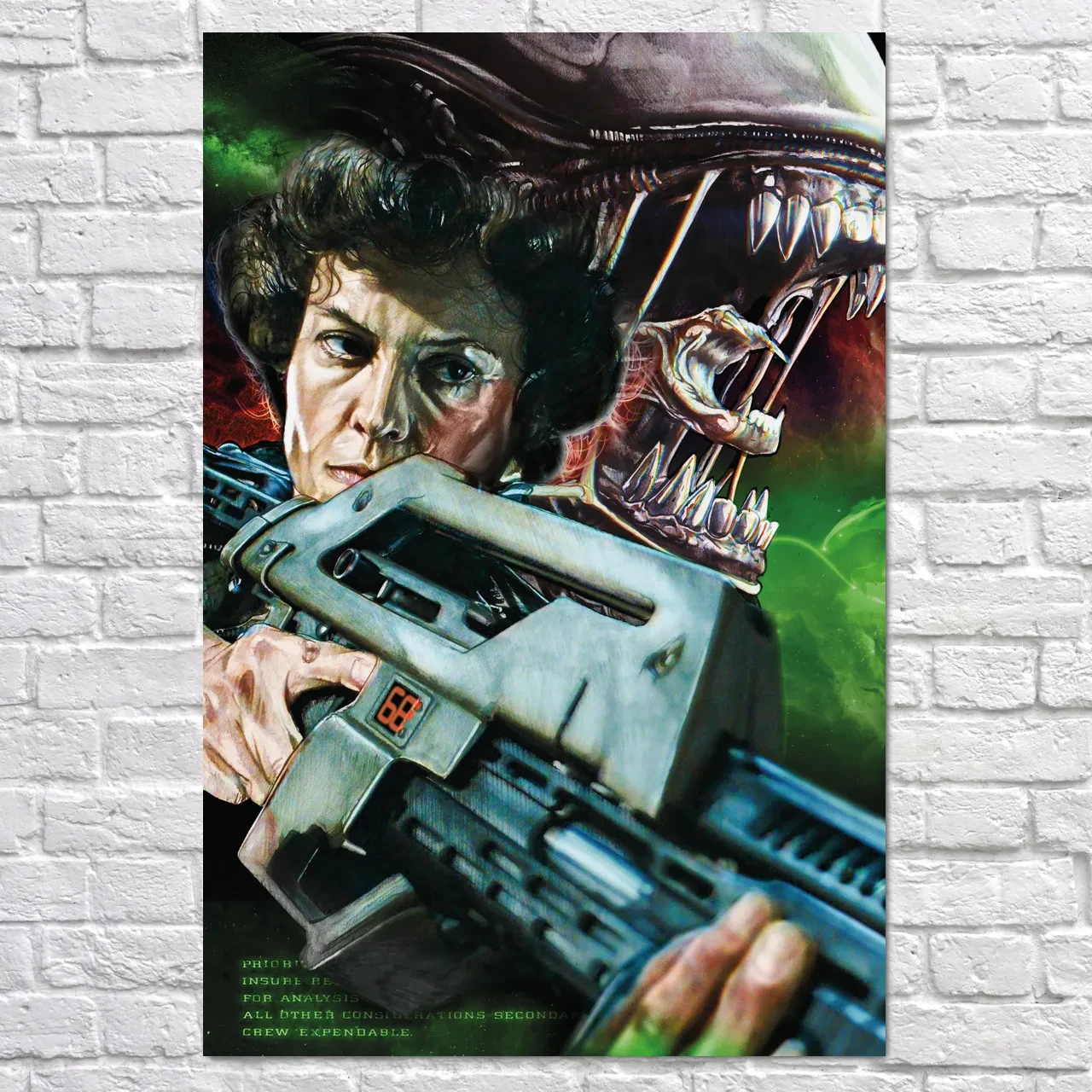 Плакат "Чужинці, Ріплі з автоматом, Aliens (1986)", 60×40см