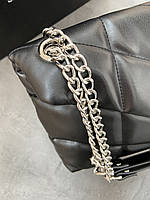 YSL puffer chain black silver 30*16*9 хорошее качество женские сумочки и клатчи хорошее качество