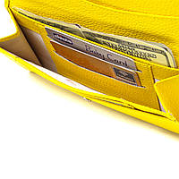 Яркое женское портмоне из натуральной кожи флотар CANPELLINI 21697 Желтое хорошее качество
