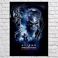 Плакат "Чужой против Хищника: Реквием, Aliens vs. Predator: Requiem (2007)", 60×43см