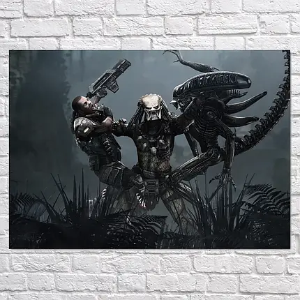Плакат "Чужі проти Хижаків, Alien vs Predator", 43×60см, фото 2