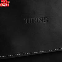 Мужская кожаная сумка через плечо tid3027 черного цвета с клапаном бренда Tiding на каждый день хорошее