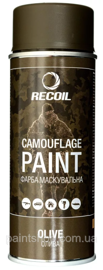 Аерозольна маскувальна фарба Олива (Olive) RecOil 400 мл