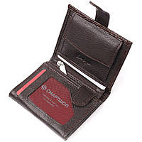 Лакированное мужское портмоне из фактурной кожи KARYA 21046 Коричневый хорошее качество
