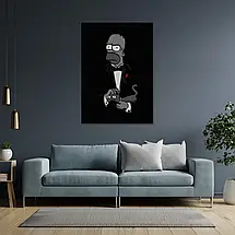 Плакат "Хрещений батько Гомер, Сімпсони, Godfather Gomer, Simpsons", 60×43см, фото 3