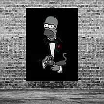 Плакат "Хрещений батько Гомер, Сімпсони, Godfather Gomer, Simpsons", 60×43см, фото 3