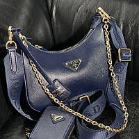 Prada Re-Edition 2005 Blue Saffiano Leather Bag 23 х 18 х 6 см гарна якість жіночі сумочки та клатчі