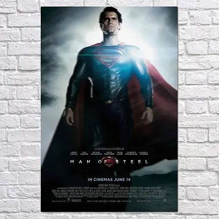 Плакат "Людина зі сталі, Генрі Кавілл, Superman, Man of Steel (2013)", 60×40см, фото 2