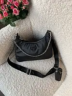 Prada Re-Edition black 27x16x6 женские сумочки и клатчи хорошее качество