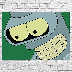 Плакат "Футурама, Бендер, Futurama, Bender", 43×60см