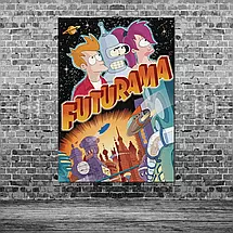 Плакат "Футурама, головні персонажі, Futurama", 60×43см, фото 3