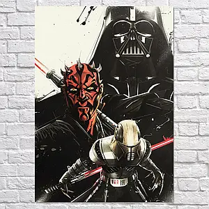 Плакат "Лорди Ситхів, Вейдер та Дарт Мол, Star Wars, Sith Lords", 60×43см