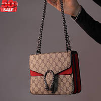 Женская сумочка на цепочке, Подкладка из эко кожи, Маленькая женская сумка, Сумки женские-Gucci, Мини-сумочка