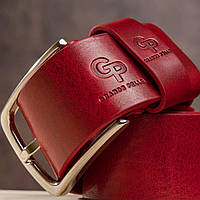 Ремень женский кожаный GRANDE PELLE 11262 Красный хорошее качество