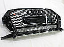 Решітка радіатора Audi Q3 2015-2018 в стилі RSQ3 (All Black + Quattro), фото 2