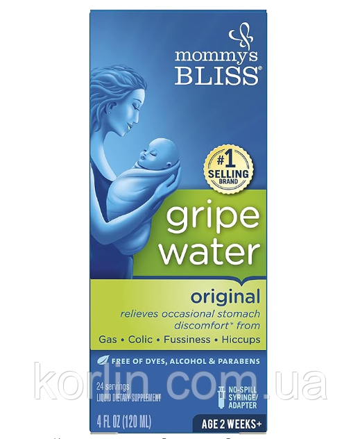 Щільна вода Mommys Bliss Gripe Water Original оригінальна, для немовлят від кілків 120 мл., фото 1