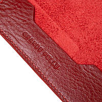 Красивая кожаная обложка на паспорт GRANDE PELLE 11480 Красный хорошее качество