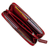 Стильный кожаный женский кошелек на молнии GRANDE PELLE 11563 Красный хорошее качество