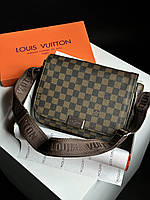 Louis Vuitton District PM Brown Chess manbag 26 x 20 x 8 см Мужские сумки и барсетки хорошее качество