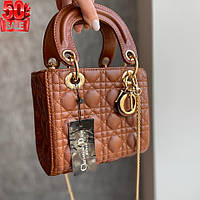 Женские сумки Dior lady brown с одним отделом модные сумки с карманом внутри хорошее качество