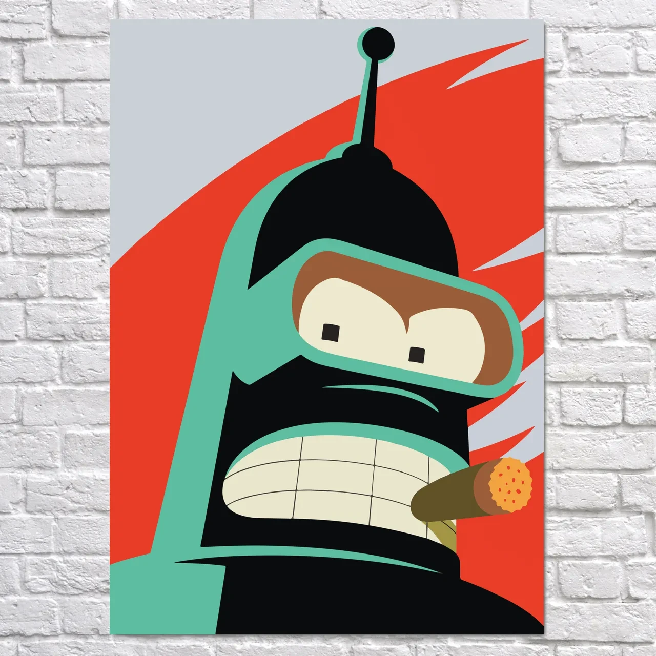 Плакат "Футурама, робот Бендер, Futurama, Bender", 60×43см