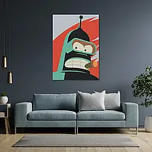 Плакат "Футурама, робот Бендер, Futurama, Bender", 60×43см, фото 3