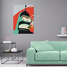 Плакат "Футурама, робот Бендер, Futurama, Bender", 60×43см, фото 2