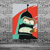 Плакат "Футурама, робот Бендер, Futurama, Bender", 60×43см, фото 3