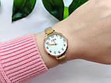 Жіночий наручний годинник на світло коричневому ремінці Fuke (Фуке) золотистий з білим  - код 2263b, фото 2