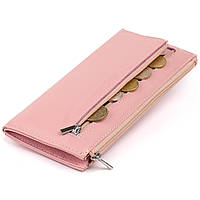 Горизонтальный тонкий кошелек из кожи женский ST Leather 19325 Розовый хорошее качество